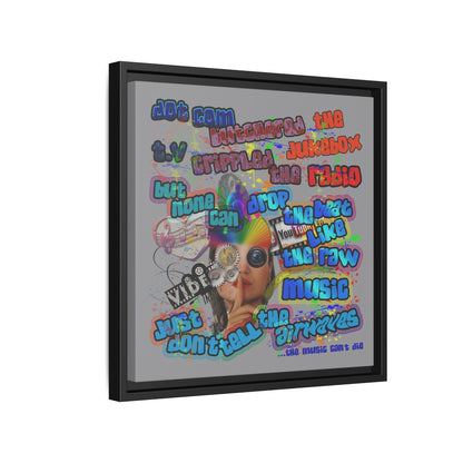 drop the beat - framed canvas art (grey)
