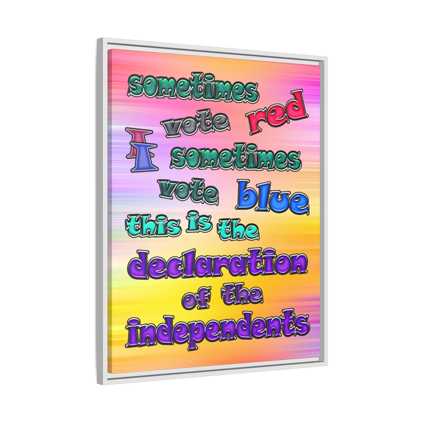 declaration of the independents - framed canvas art (color blur)
