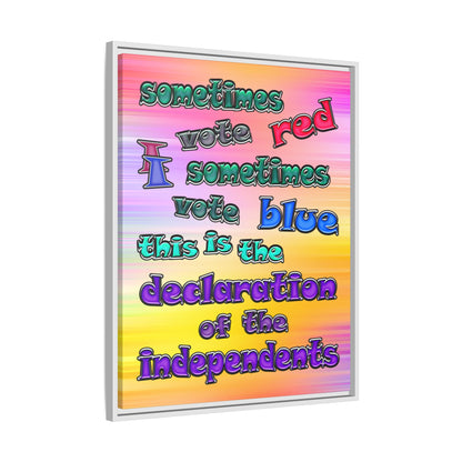 declaration of the independents - framed canvas art (color blur)