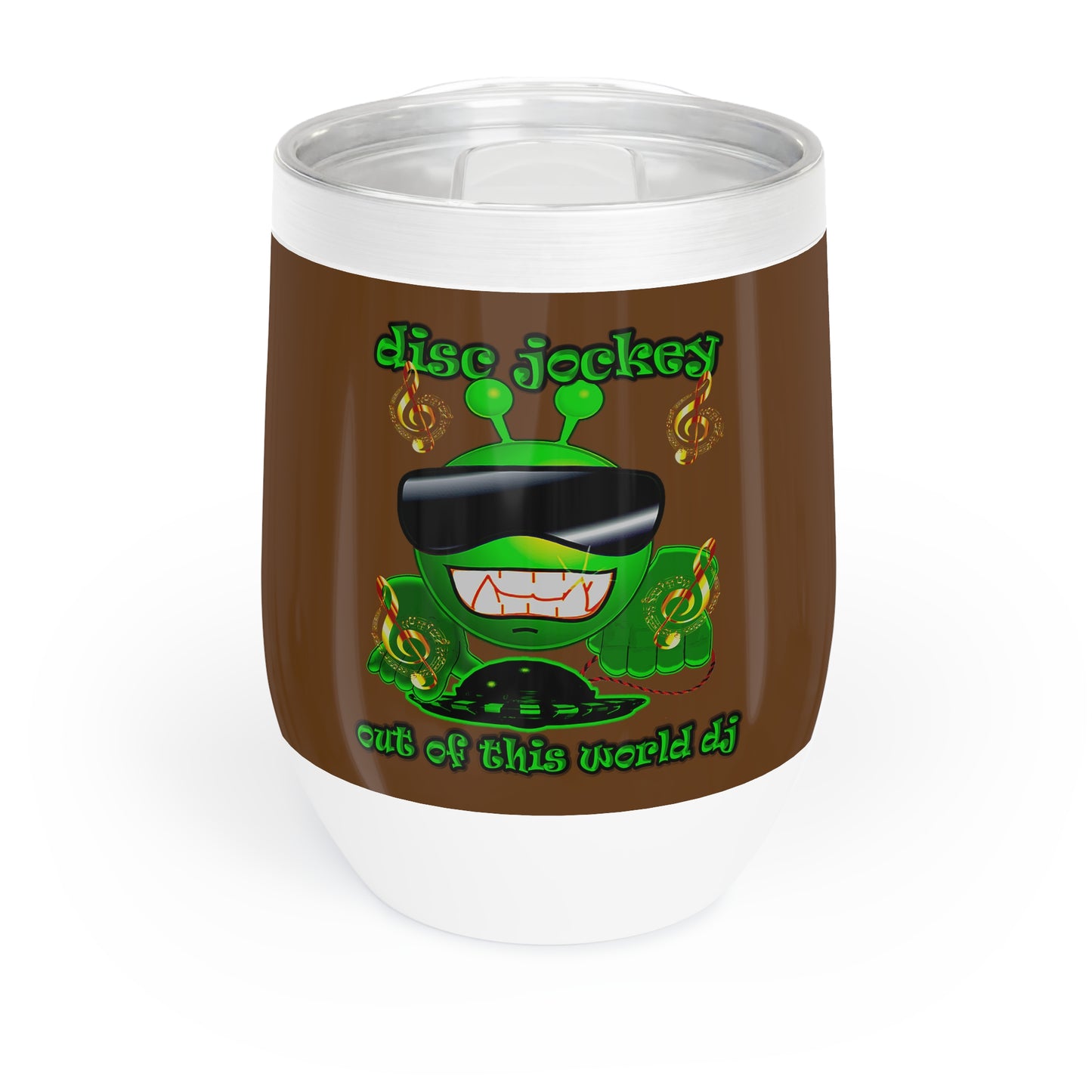 disc jockey - Chill Wine Tumbler (brown)