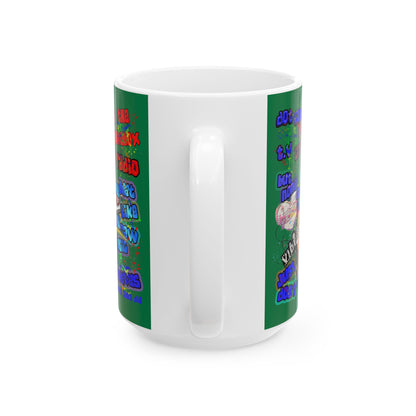 drop the beat - White Mug (dark green)