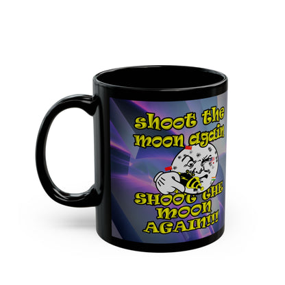 shoot the moon again - Black Mug (grey-pink wave)