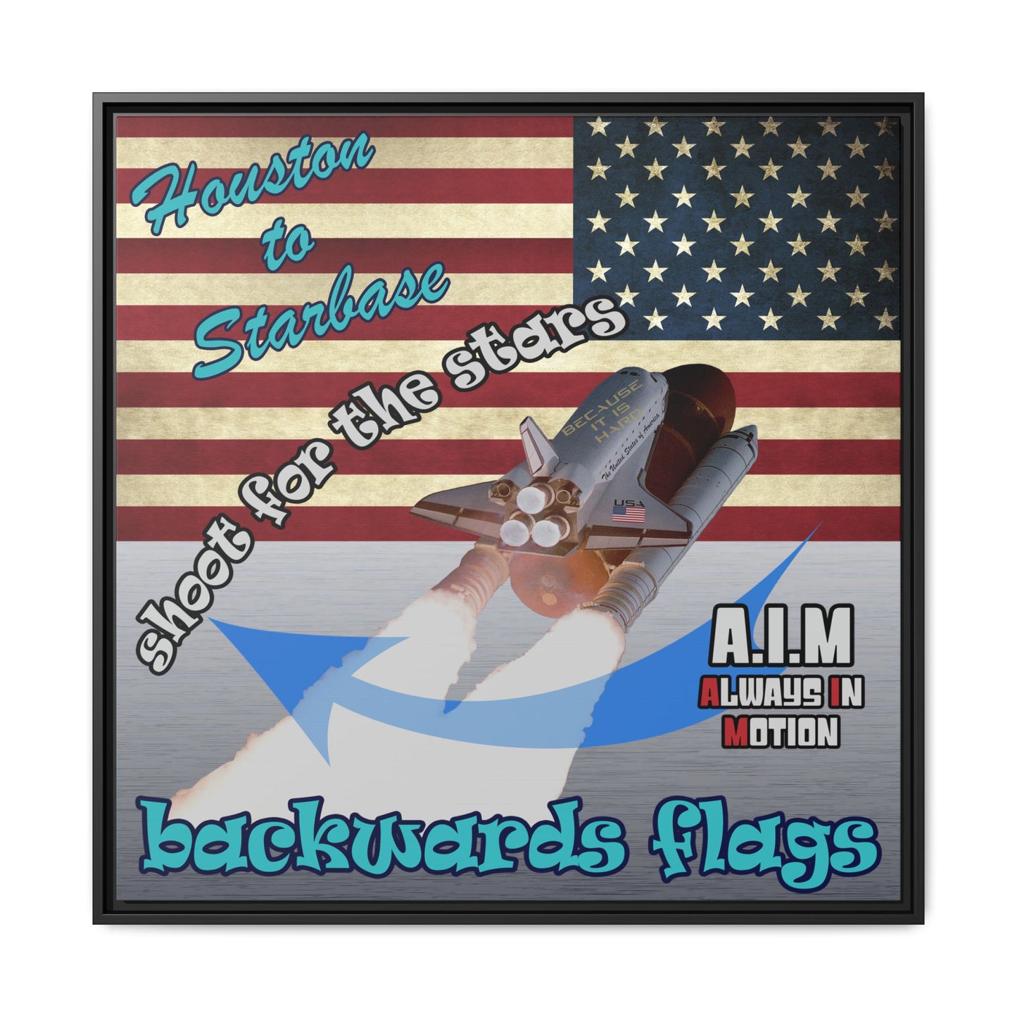 shoot for the stars - framed canvas art (brushed nickel)