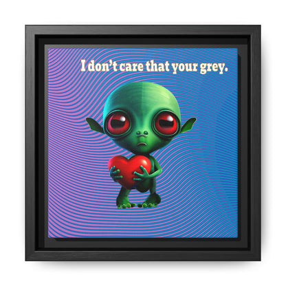 I don't care that your grey - framed canvas art (light blue-purple wave)