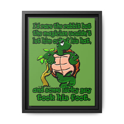 turtle race - framed canvas art (green)
