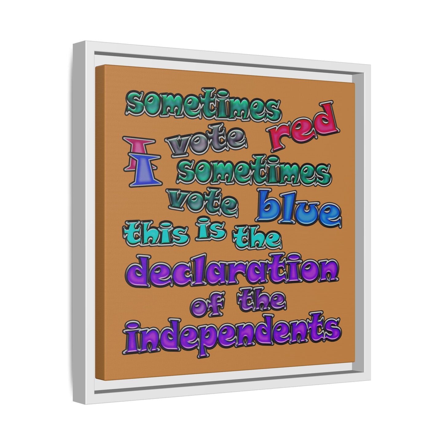 declaration of the independents - framed canvas art (light brown)