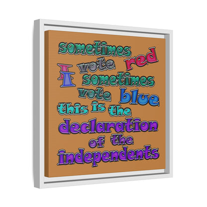 declaration of the independents - framed canvas art (light brown)