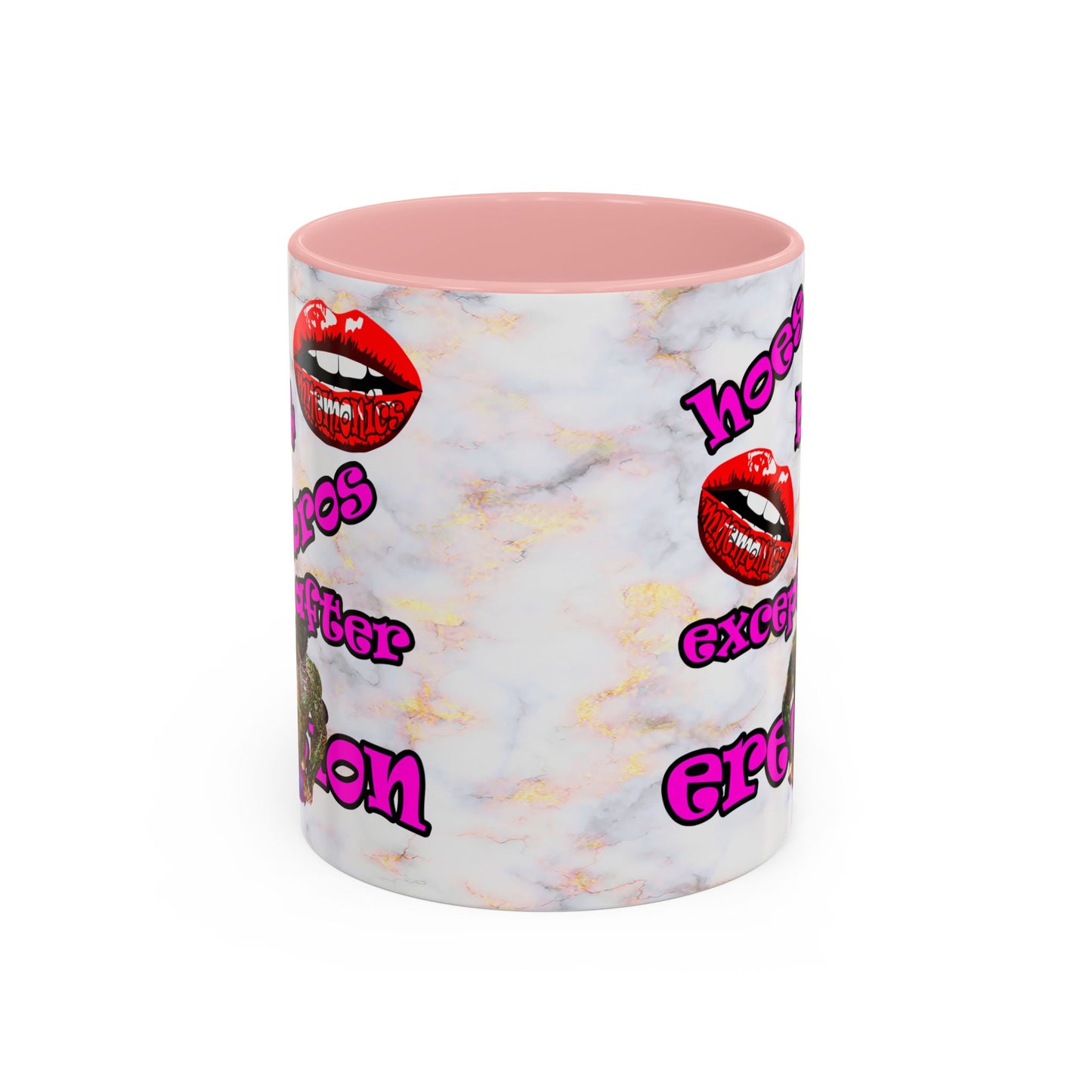 hoes b4 bros - Accent Mug (white marble)