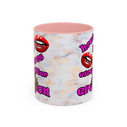 hoes b4 bros - Accent Mug (white marble)