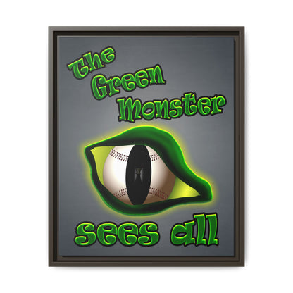 green monster - framed canvas art (grey-light grey)