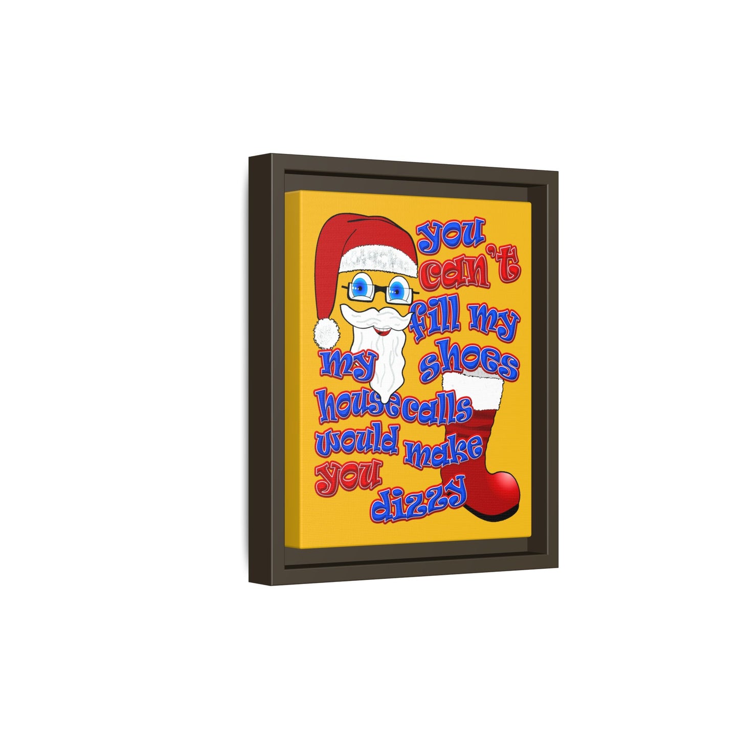 santa's shoes - framed canvas art (yellow)