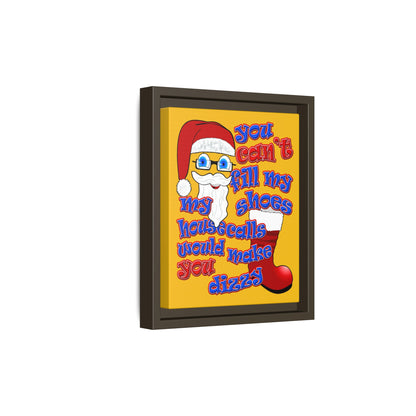 santa's shoes - framed canvas art (yellow)