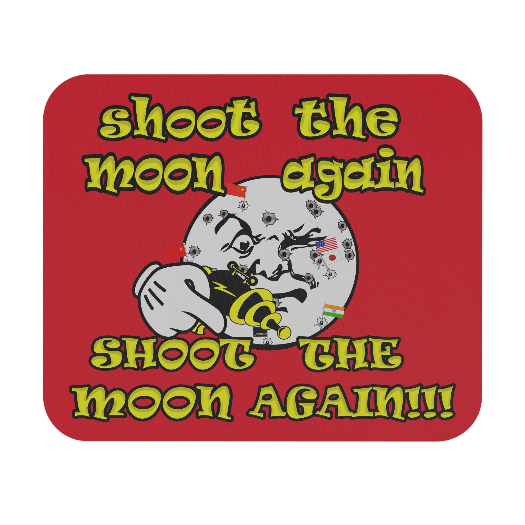 shoot the moon again - Mouse Pad (Rectangle) (dark red)