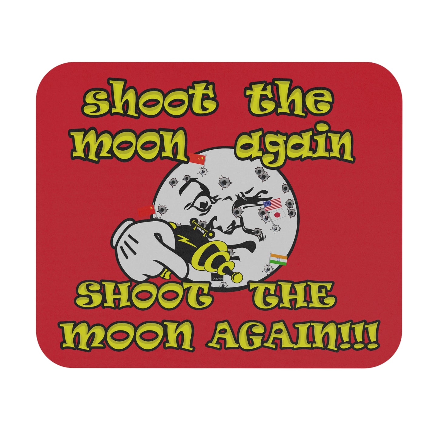 shoot the moon again - Mouse Pad (Rectangle) (dark red)