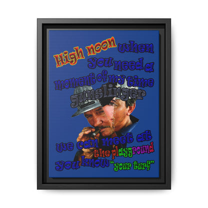 high noon - framed canvas art (dark blue)