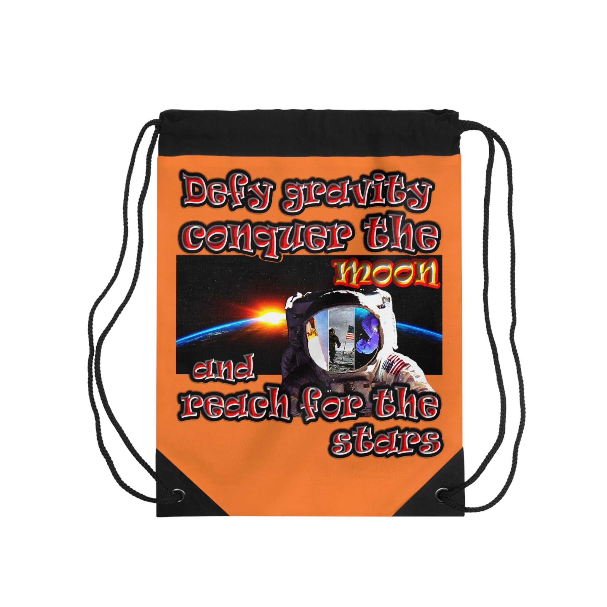 defy conquer reach - Drawstring Bag (crusta)