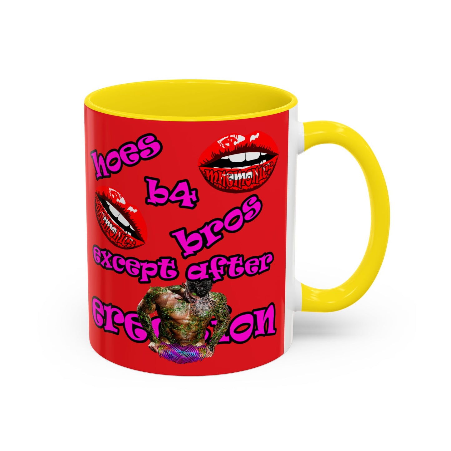 hoes b4 bros - Accent Mug (red)