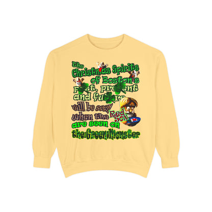christmas spirits of boston - Unisex Garment-Dyed Sweatshirt
