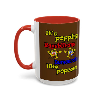 popping like popcorn - Accent Mug (brown)
