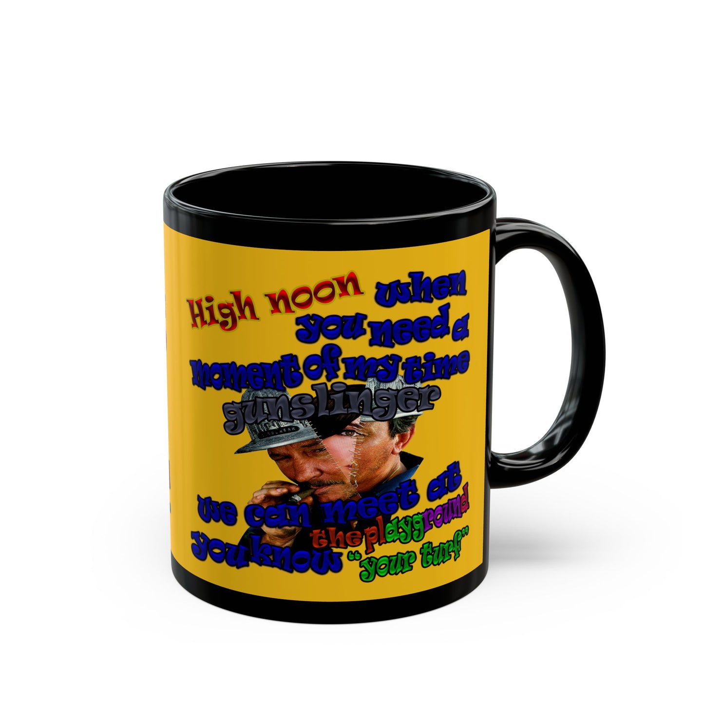 high noon - Black Mug (yellow)