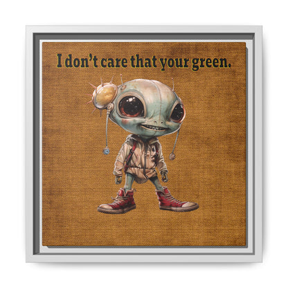 I don't care that your green - framed canvas art (brown papyrus)