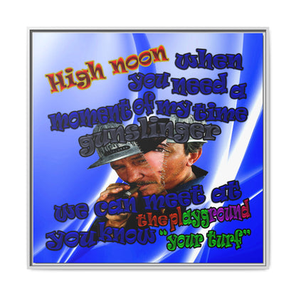 high noon - framed canvas art (blue-white wave)