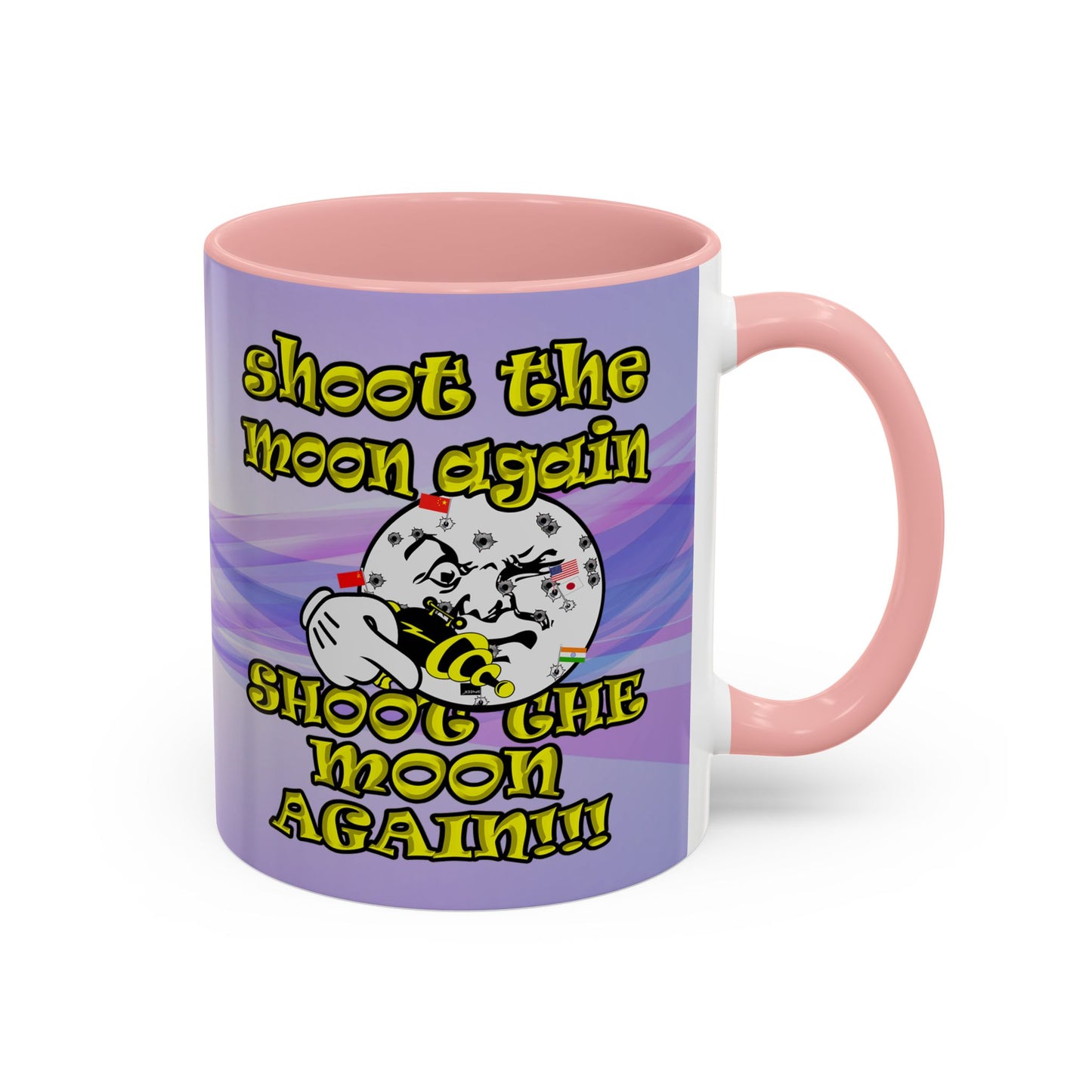 shoot the moon again - Accent Mug (light blue-pink wave)