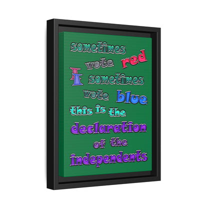declaration of the independents - framed canvas art (dark green)