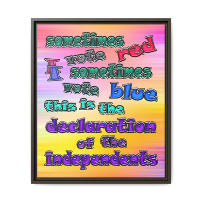 declaration of the independents - framed canvas art (color blur)