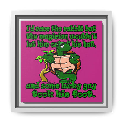 turtle race - framed canvas art (pink)