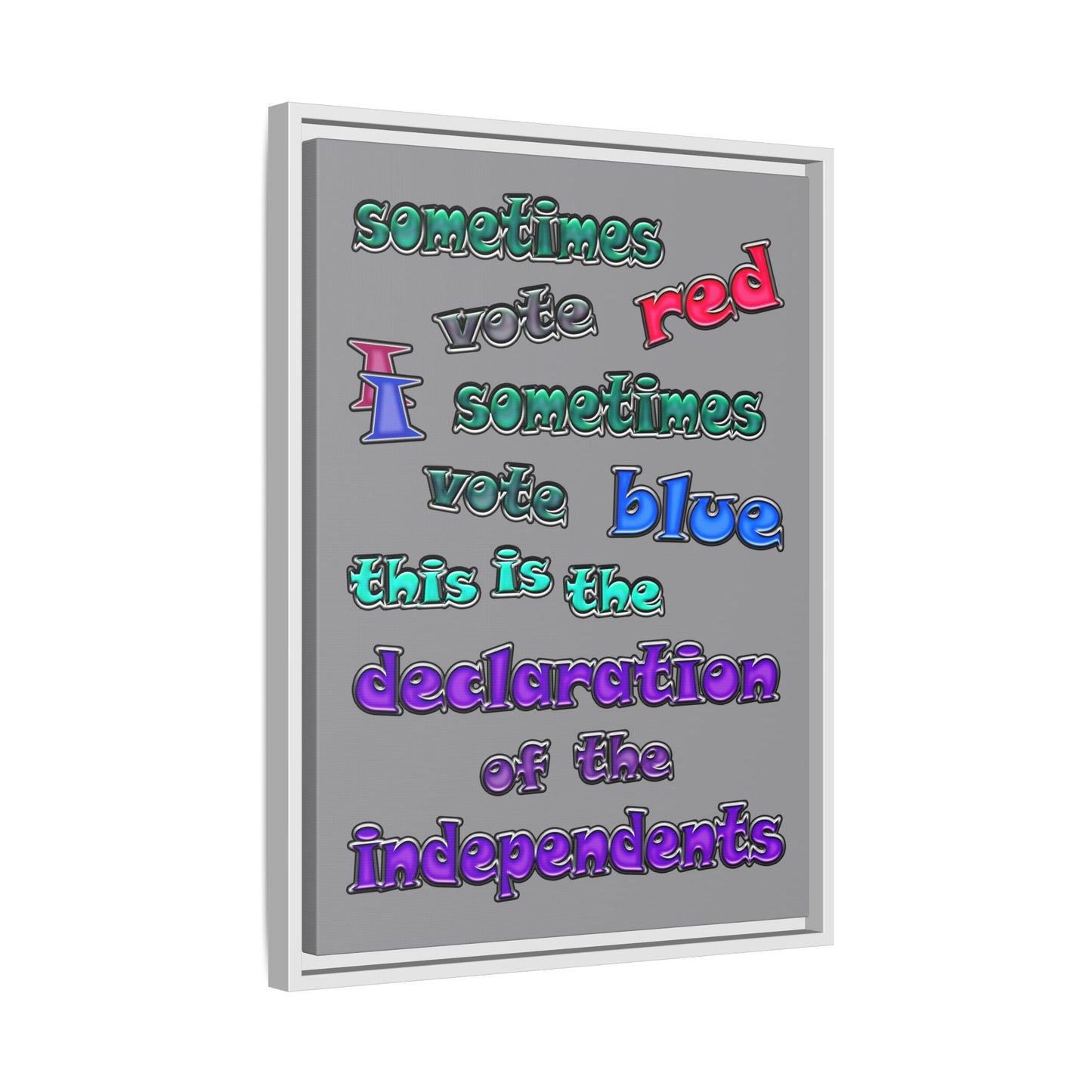 declaration of the independents - framed canvas art (grey)