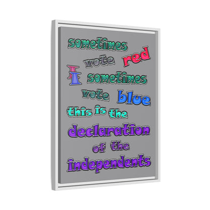 declaration of the independents - framed canvas art (grey)