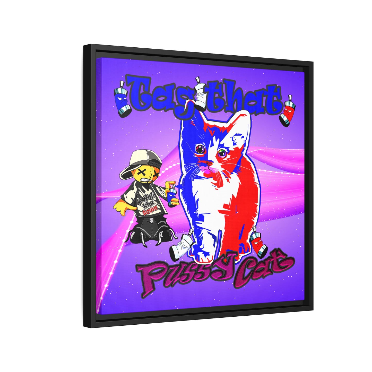 tag that - framed canvas art (purple-pink wave)