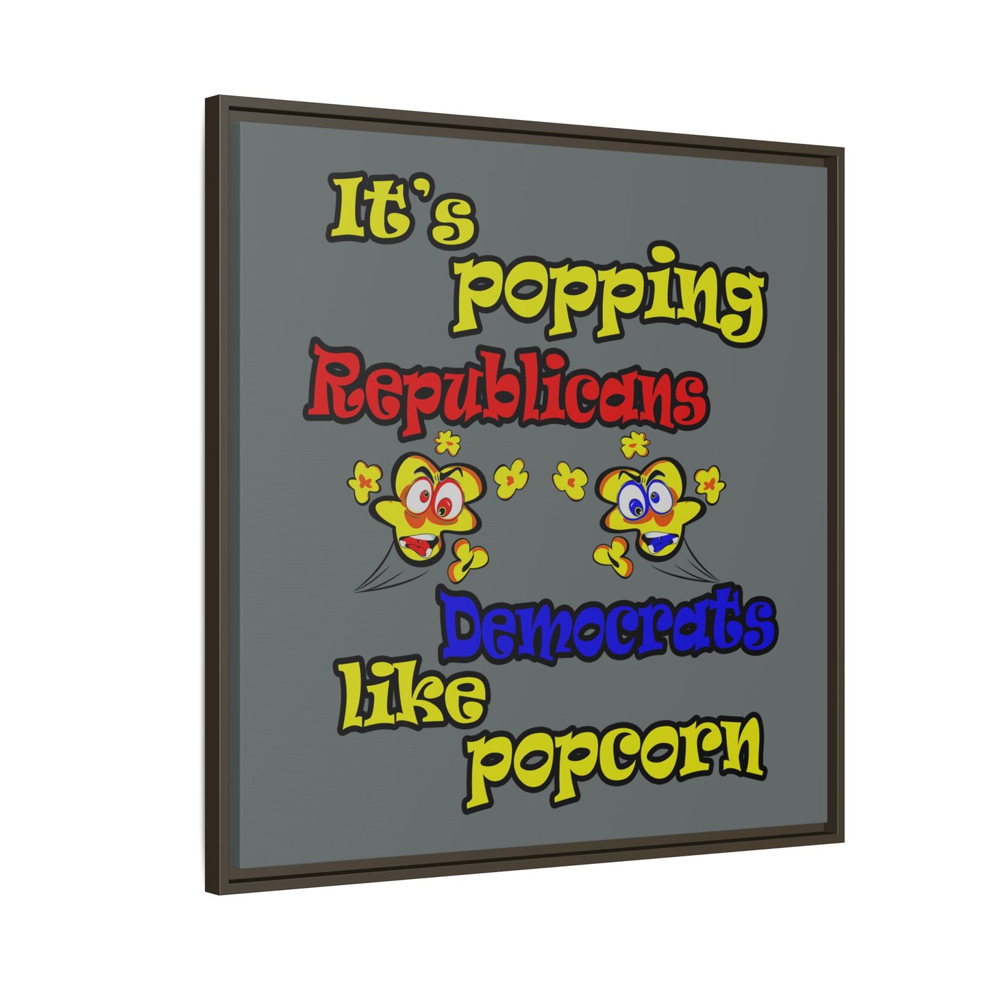 popping like popcorn - framed canvas art (dark grey)