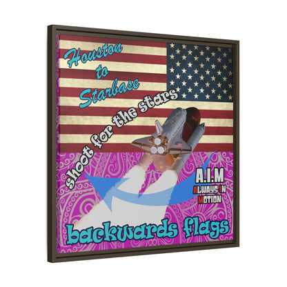 shoot for the stars - framed canvas art (pink swirl)