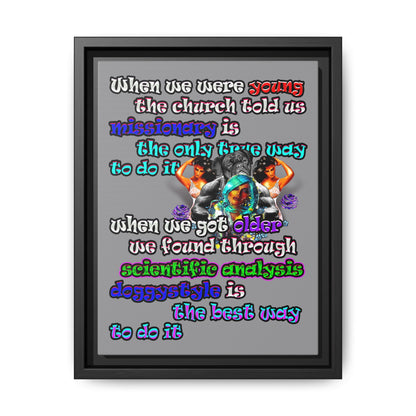 doggystyle - framed canvas art (grey)