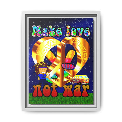 love peace - framed canvas art ('snoops' background)