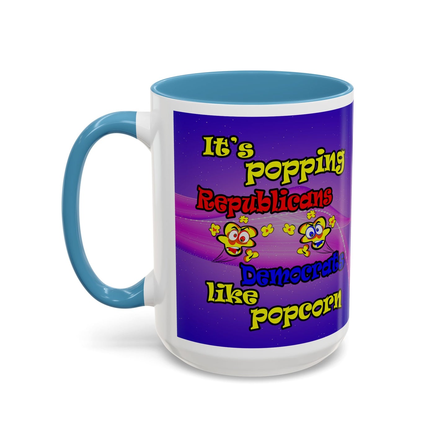 popping like popcorn - Accent Mug (purple-pink wave)