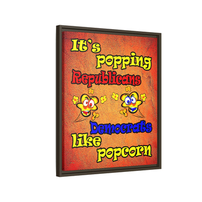 popping like popcorn - framed canvas art (burnt orange)