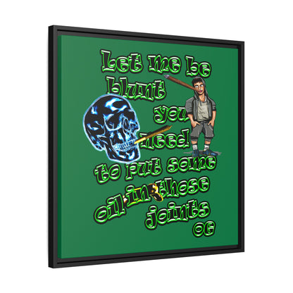og - framed canvas art (dark green)