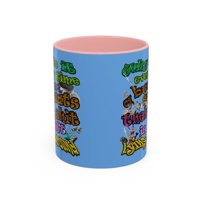 the bum's shit - Accent Mug (light blue)