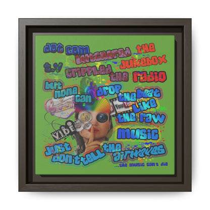 drop the beat - framed canvas art (green)