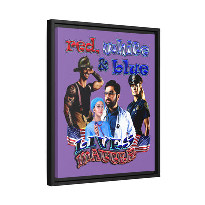 rw&b lives matter - framed canvas art (light purple)