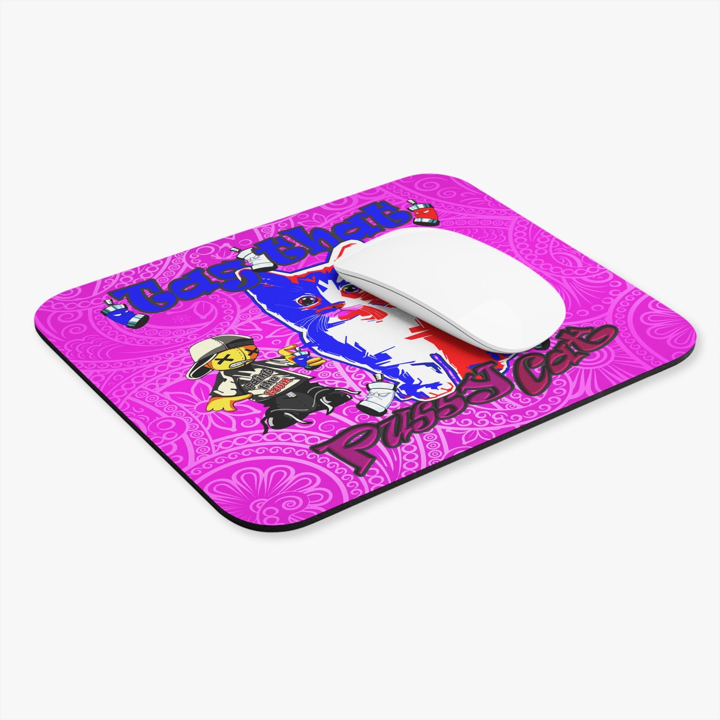 tag that - Mouse Pad (Rectangle) (pink swirl)