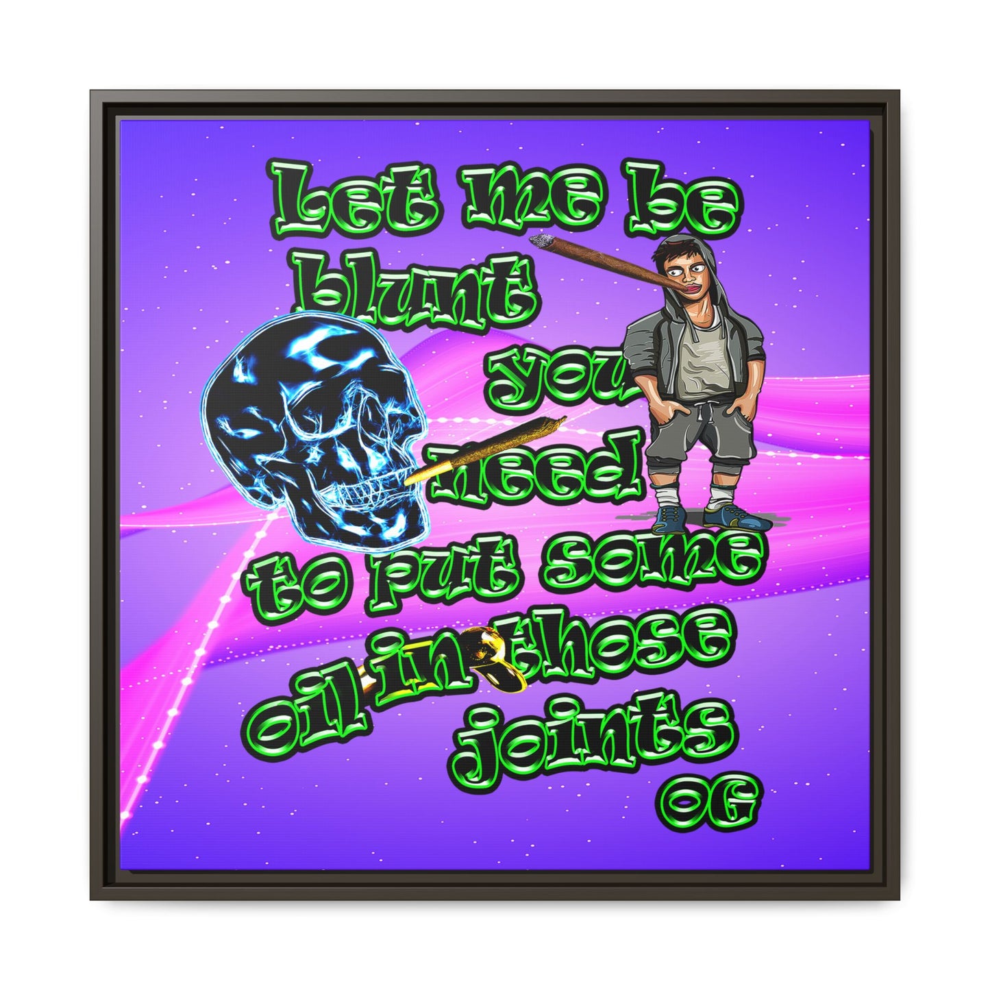 og - framed canvas art (purple-pink wave)