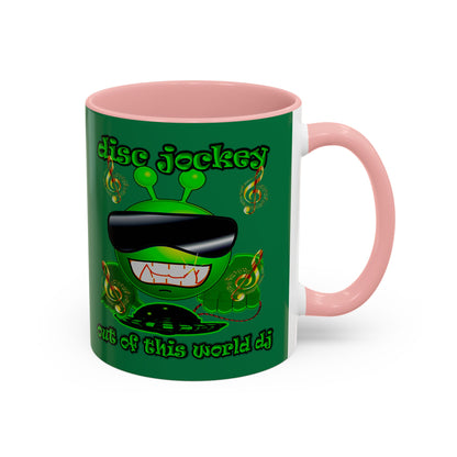 disc jockey - Accent Mug (dark green)
