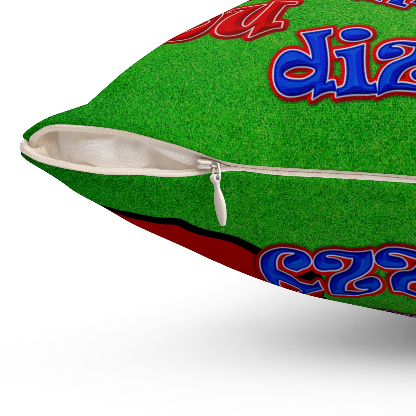 santa's shoes - Spun Polyester Square Pillow - (green turf)