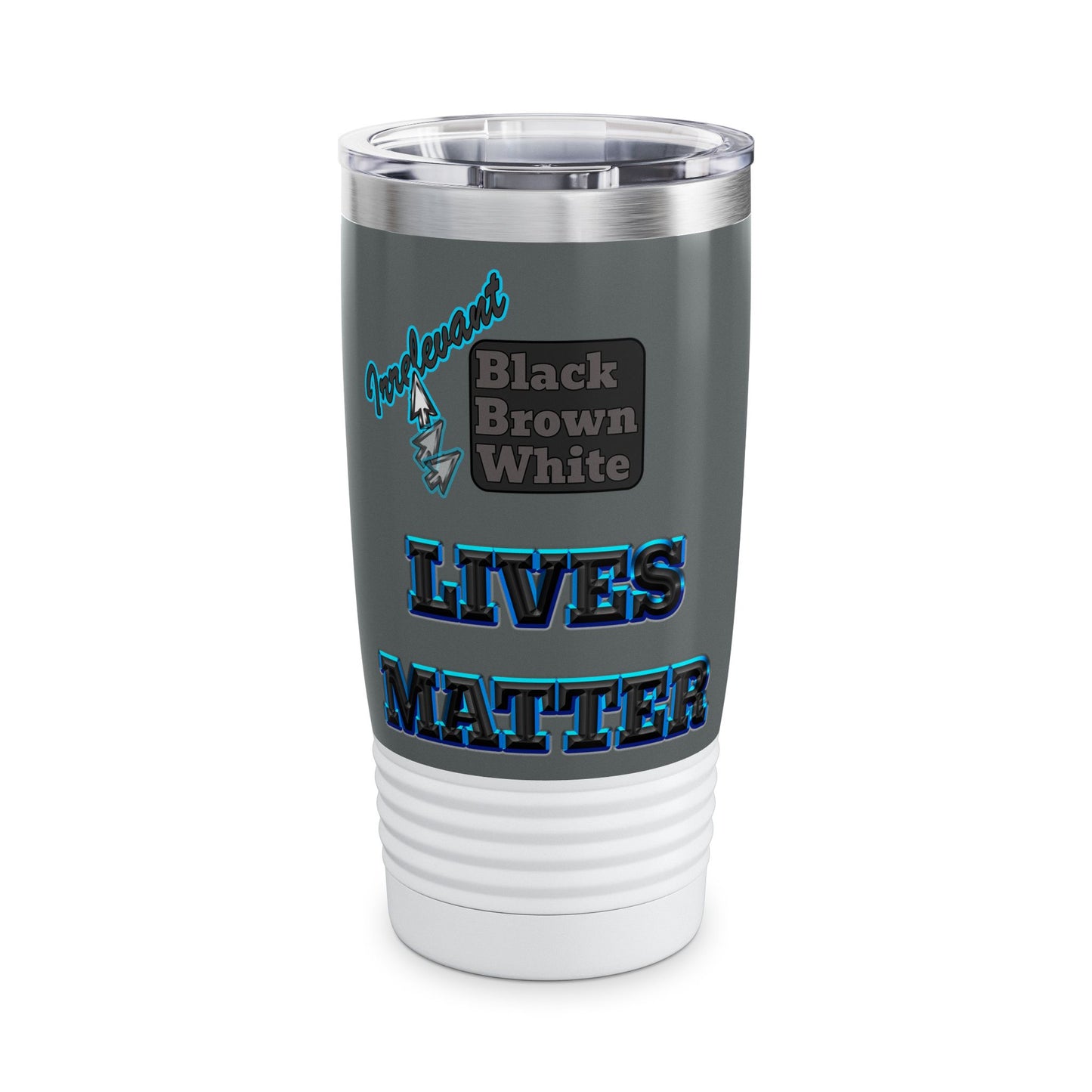 irrelevant - Ringneck Tumbler, 20oz (dark grey)
