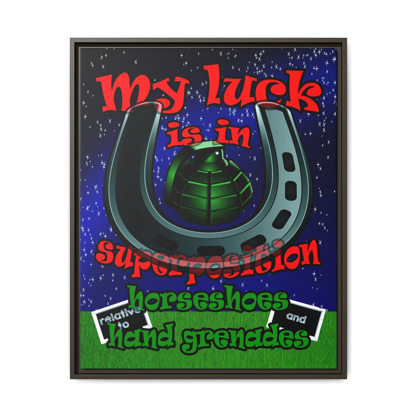 my luck - framed canvas art ('snoops' background)