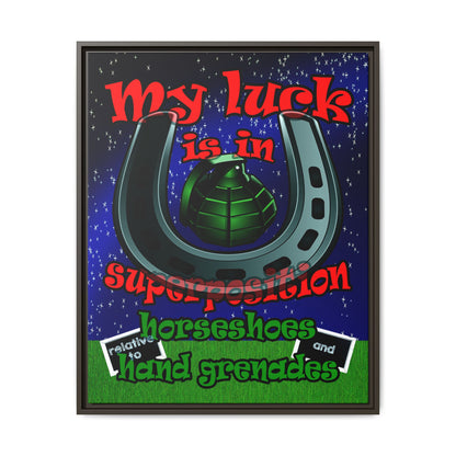 my luck - framed canvas art ('snoops' background)